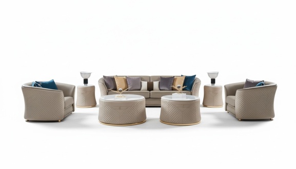 Luxury Furniture Sofa Set Couch Upholstery 421 Seater with 2x Coffee Table 5pcs.