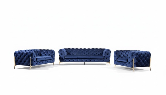 Luxury High Quality Sofa Couch Upholstery Seat 3+2+1 Set Chesterfield Sets