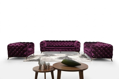 Luxury High Quality Sofa Couch Upholstery Seat 3+2 Set Chesterfield Sets