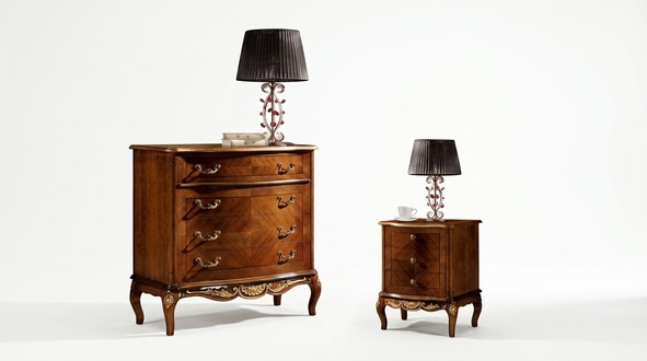 Luxury Italian furniture large chest of drawers with 4 drawers wood brown New
