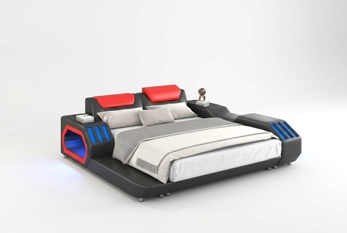 Luxury Led Beds Illuminated Bedroom Bed Leather Bed