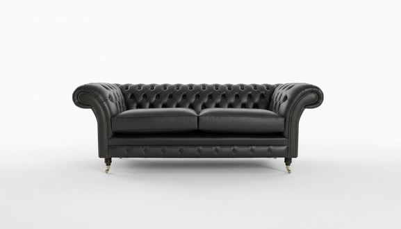 Luxury leather textile Chesterfield sofa couch sofas upholstery 3 seater set new