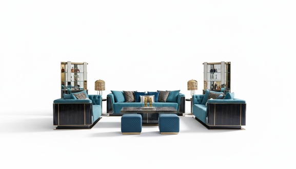 luxury living room furniture velvet sofa couch set coffee table designer living landscape
