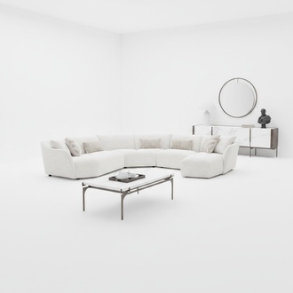 Luxury living room corner sofa U-shape set suite coffee table furniture