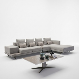 Luxury living room set 3-piece corner sofa L-shape New coffee table with wooden side table