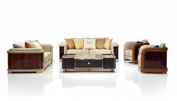 Luxury living room set 5pcs set leather sofa couch upholstery sofa sets new