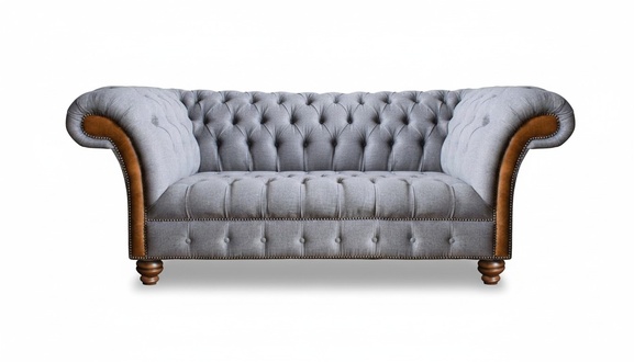 Luxury modern three-seater sofa couch living room Chesterfield textile furniture