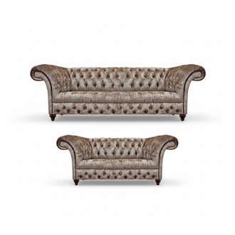 Luxury New Complete 2x Sofas Design Furniture Furniture Chesterfield Living Room