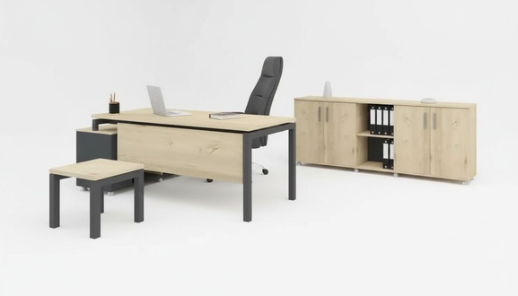 Luxury Office Set Modern Furniture Corner Desk Cabinet Coffee Table