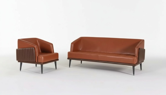 Luxury office suite three-seater armchair study suite fabric furniture