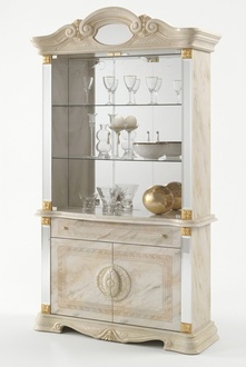 Rococo style made of real wooden dining room showcase/cupboard italian furniture