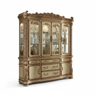 Luxury Display Cabinet Glass Cabinet Antique Style Baroque Rococo Wood