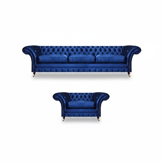 Luxury seating furniture sofa set 2-piece sofa three-seater couch with armchair Chesterfield new