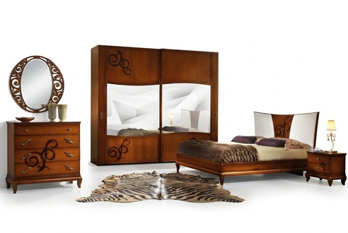 Luxury Set 3pcs Bedroom Bed Bedside Table Beds Double Wood Bedstead New