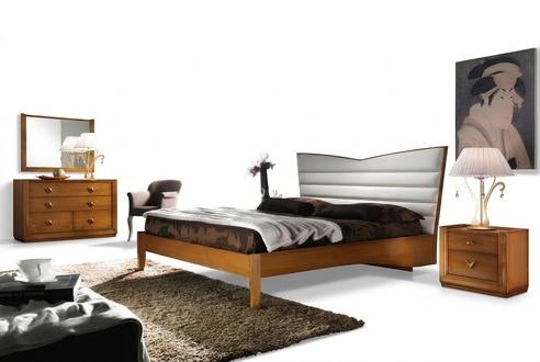 Luxury Set Bedroom Bed Nightstand Double Hotel Beds Upholstery Design 3pcs.