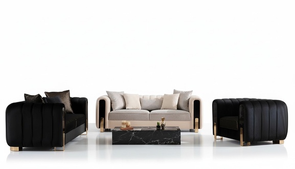 Luxury Sofa Set 3+3+1 Seater Sofa Sofas Armchairs Fabric 3pcs Sets