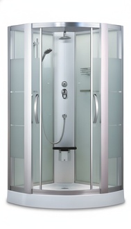 Luxury shower cabin, wellness shower, comfort shower, glass cabin 100x100 cm.