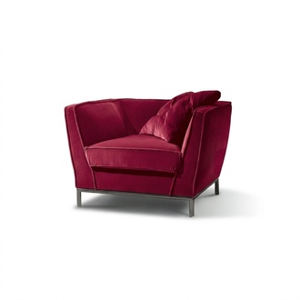 Luxury Single Seater Armchair Red Upholstery Relax Design Italian Furniture Prianera New