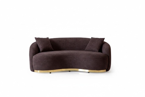 Luxury sofa 3 seater design brown soft sofa upholstery textile 230cm