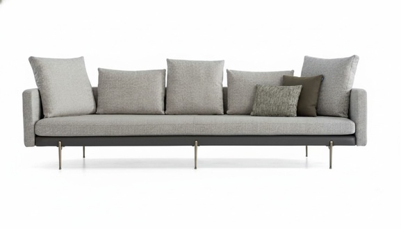 Luxury sofa grey colour living room upholstery textile 5 seater couch five seater
