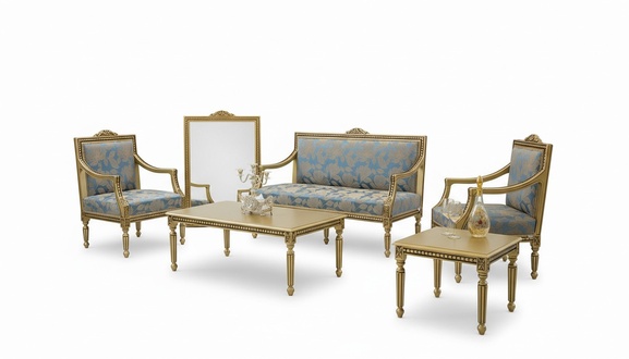 Sofa set 2+1+1 seater coffee table side table sofa armchair set 5pcs.