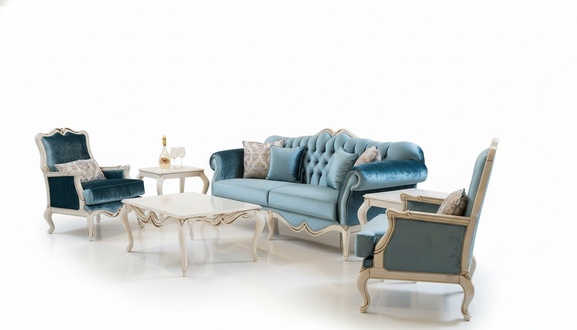 Luxury Sofa Set 311 Seater Coffee Table Sofa Armchair Fabric Couch 4pcs.