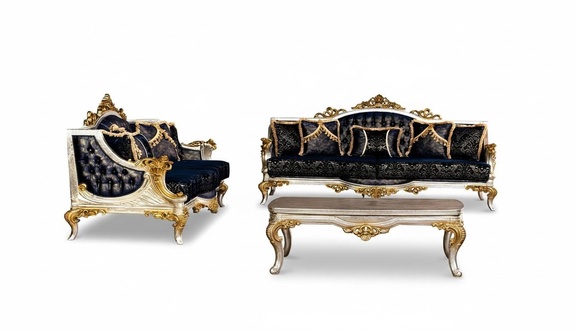 Luxury Sofa Set 3+3 Seat Sofas Armchairs Set Style Baroque 2pcs Classic