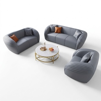 Luxury sofa set 322 seater with furniture couch leather sofa textile group sofas set