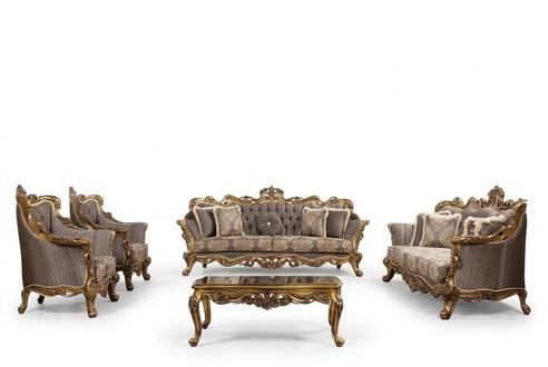 Luxury Sofa Set Classic Couch Sofa Upholstery Furniture Set Complete 5pcs