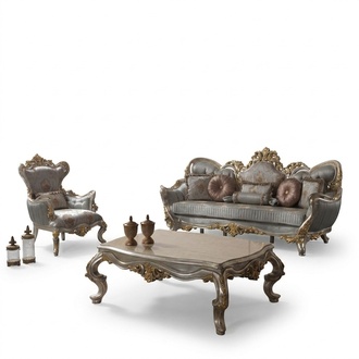 Luxury sofa set Complete sofa set Grey upholstered sofa Fabric sofa