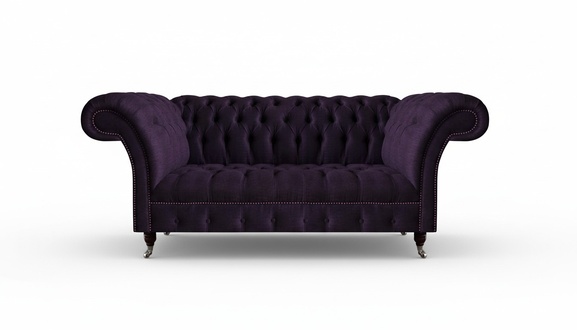 Luxury Sofa Three-Seater Purple Upholstered Furniture Living Room Couch Chesterfield New