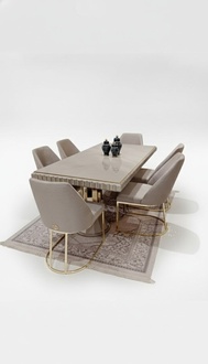 Luxury Table White Stainless Steel Italian Design