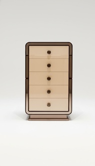 Modern style made of real gloss wood designer chest of 5-sliding drawers