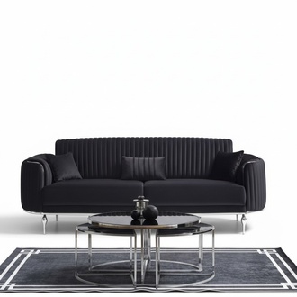 Luxury Three Seater Modern Couch Upholstery Furniture Black Couches Sofas
