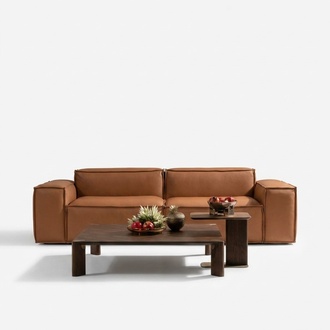 Luxury three seater sofa 3 seater brown upholstered sofa couch imitation leather new