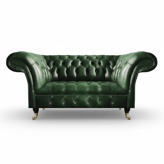 Luxury Two Seater Sofa Couch Green Leather Sofa Living Room Luxury Design Chesterfield