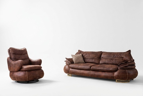 Luxury US Western sofa set couch loft furniture 3 + 1 seater sofa armchair 2-piece. New