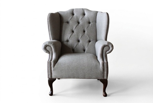 Luxury Upholstery Classic Chesterfield Armchair Wing Chair Single Seater