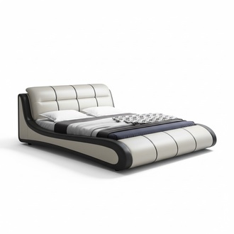 Luxury Upholstered Beds Textile Double New Bedroom Design Bed Leather Marriage Hotel