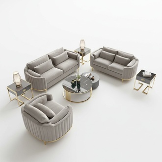 Luxury Velvet Sofa Couch Upholstery Seat Set 3+2 Complete Set Designer Sofas New