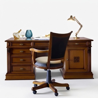 Luxury Washington office set Italian furniture office 3 pcs. Baroque Rococo cabinet Real wood