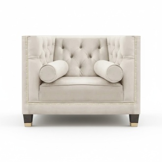 Luxury White Armchairs Designer Furniture Chesterfield Living Room Furnishings New