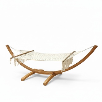 Luxury White Comfortable Hammock for Relaxation Garden Wood 200x140 cm