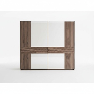 Luxury Wooden Cabinet Modern Bedroom Design Wardrobe Glass Doors
