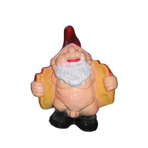 Colorful decorative sculpture designed as a semi-naked dwarf 33cm