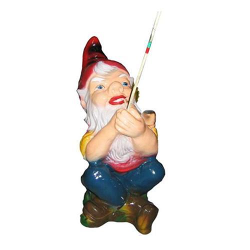 Decorative colorful sculpture designed as a dwarf fisher 45cm M16