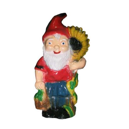 Decorative colorful figure designed as a dwarf hugging a sunflower 40cm M17