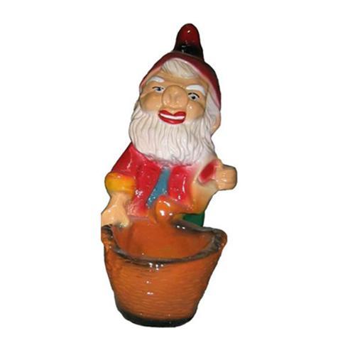 Decorative colorful figure designed as a dwarf with a round basket 35cm M20