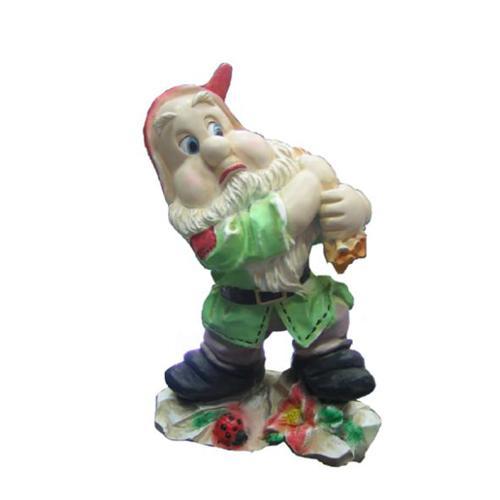 Decorative sculpture designed as a dwarf with a bag on a grass 31cm M27
