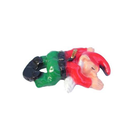 Colorful decorative sculpture designed as died from knife lying dwarf 7cm M29